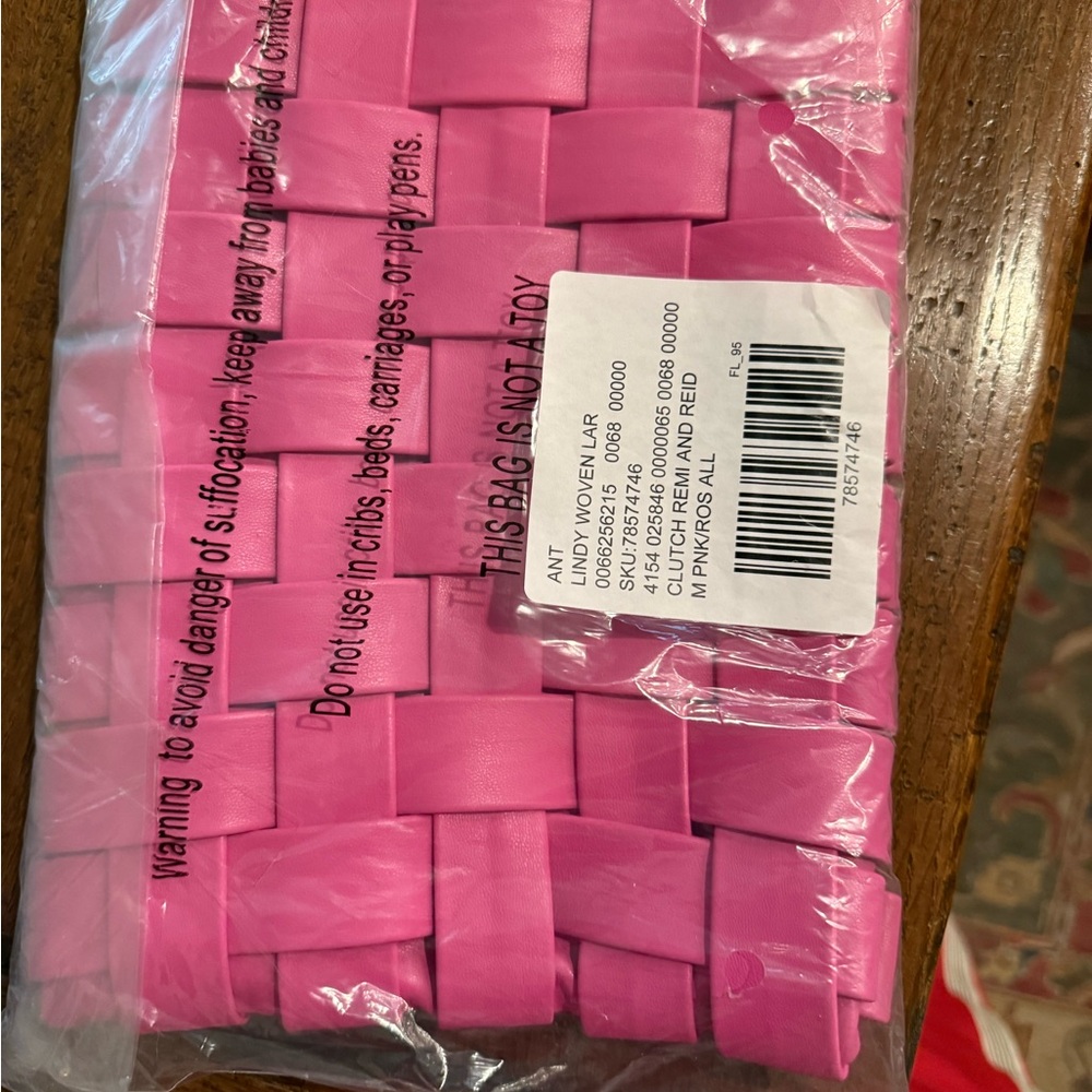 Anthropologie Fuchsia Woven clutch with strap - Picture 5 of 6